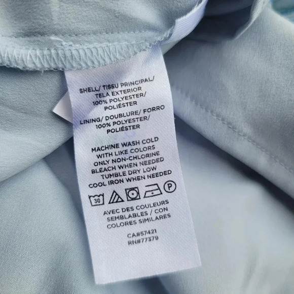 Ann Taylor PAISLEY A LINE TUNIC DRESS Blue White Lightweight Shift 3/4 Slee Sz M - Picture 5 of 11